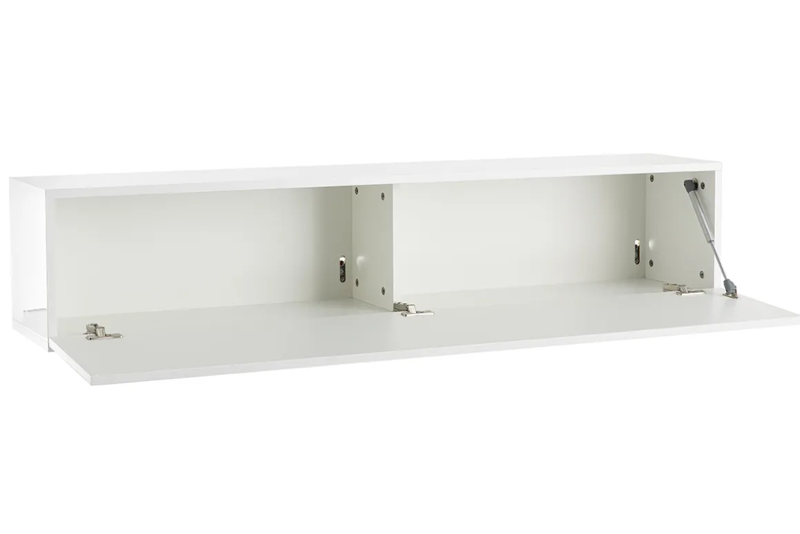 Miliboo Bibliothèque Et Étagère|Bibliothèque Et Étagère-Élément mural TV horizontal blanc laqué brillant L138 cm ETERNEL