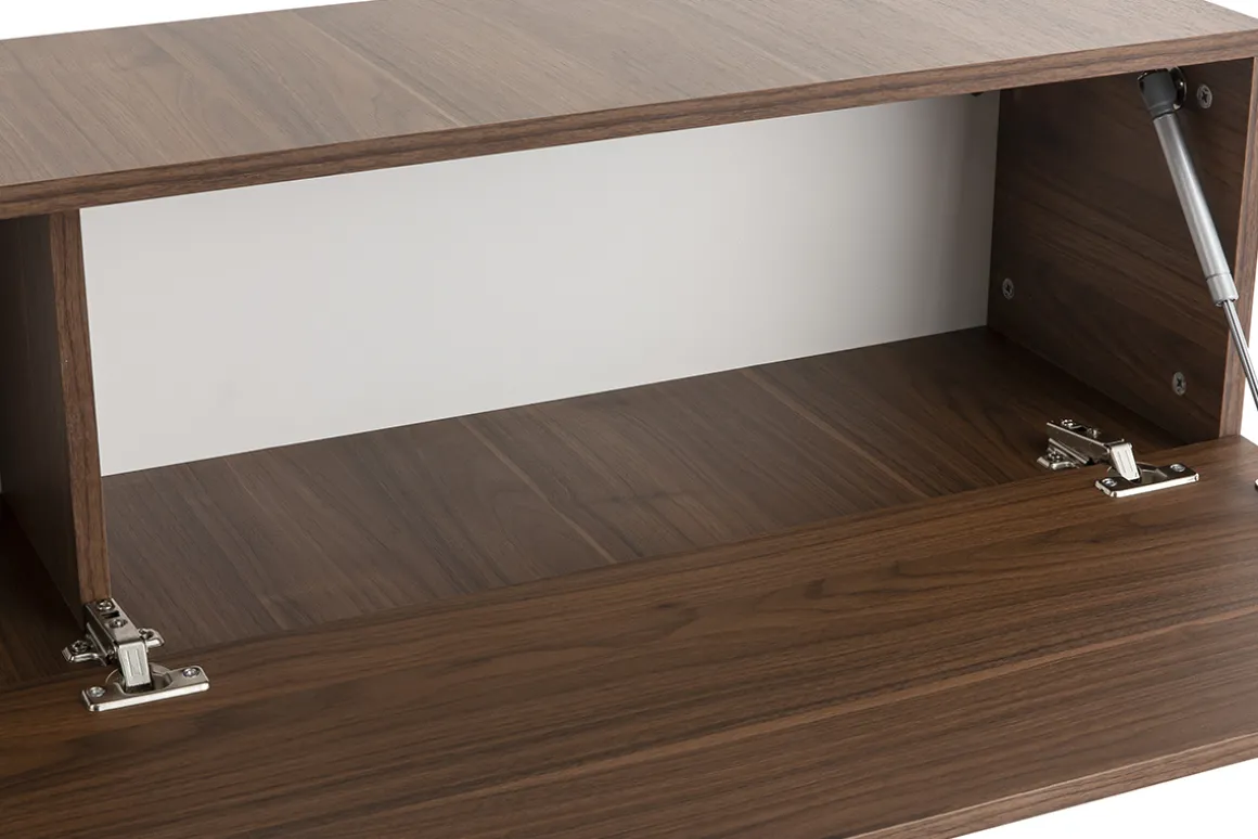 Miliboo Bibliothèque Et Étagère|Bibliothèque Et Étagère-Élément mural TV horizontal finition bois foncé noyer L138 cm ETERNEL