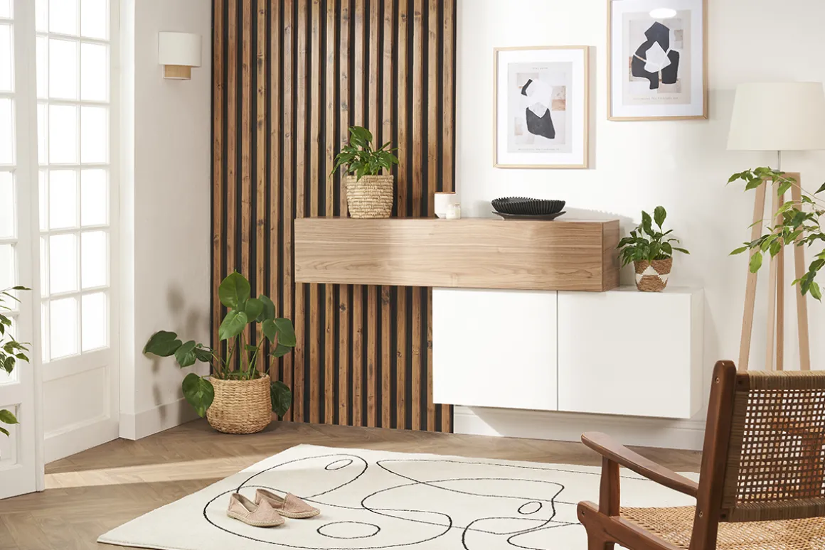 Miliboo Bibliothèque Et Étagère|Bibliothèque Et Étagère-Élément mural TV vertical finition bois clair L29 cm ETERNEL