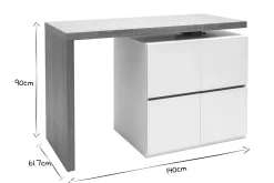Miliboo Table De Bar / Bar-Îlot - table de bar modulable avec rangement blanc mat et bois clair chêne L140-165 cm MAX