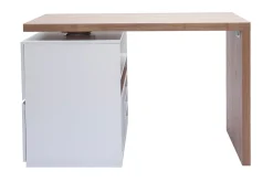 Miliboo Table De Bar / Bar-Îlot - table de bar modulable avec rangement blanc mat et bois clair chêne L140-165 cm MAX