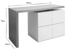 Miliboo Table De Bar / Bar-îlot - table de bar modulable avec rangement blanc mat et bois clair chêne L140-165 cm MAX