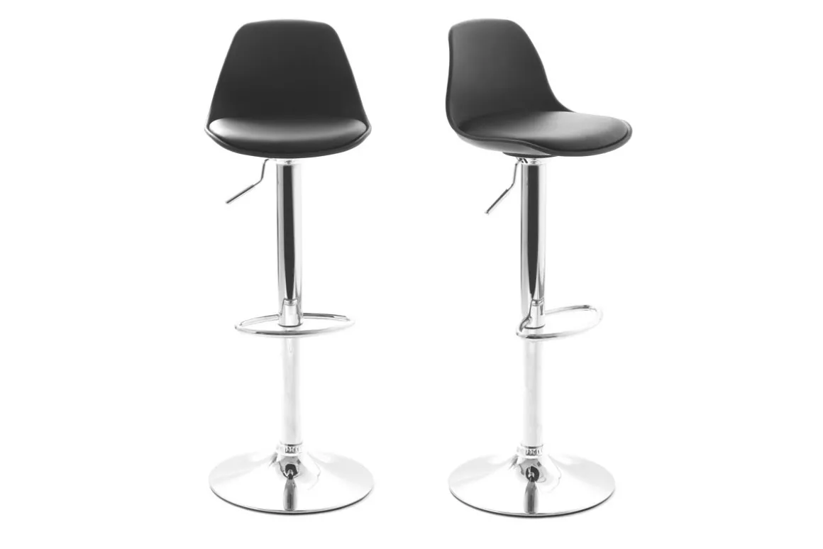 Miliboo Tabouret De Bar-Lot de 2 tabourets de bar design noirs STEEVY