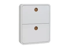 Miliboo Meuble D'entrée|Meuble À Chaussures-Meuble à chaussures design finition blanc brillant 2 tiroirs L66 cm KOPEN