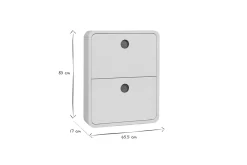 Miliboo Meuble D'entrée|Meuble À Chaussures-Meuble à chaussures design finition blanc brillant 2 tiroirs L66 cm KOPEN