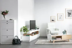 Miliboo Meuble D'entrée|Meuble À Chaussures-Meuble à chaussures design blanc laqué brillant L70 cm DEVA