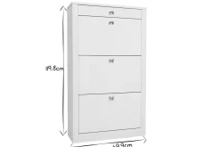 Miliboo Meuble D'entrée|Meuble À Chaussures-Meuble à chaussures design blanc laqué brillant L70 cm DEVA