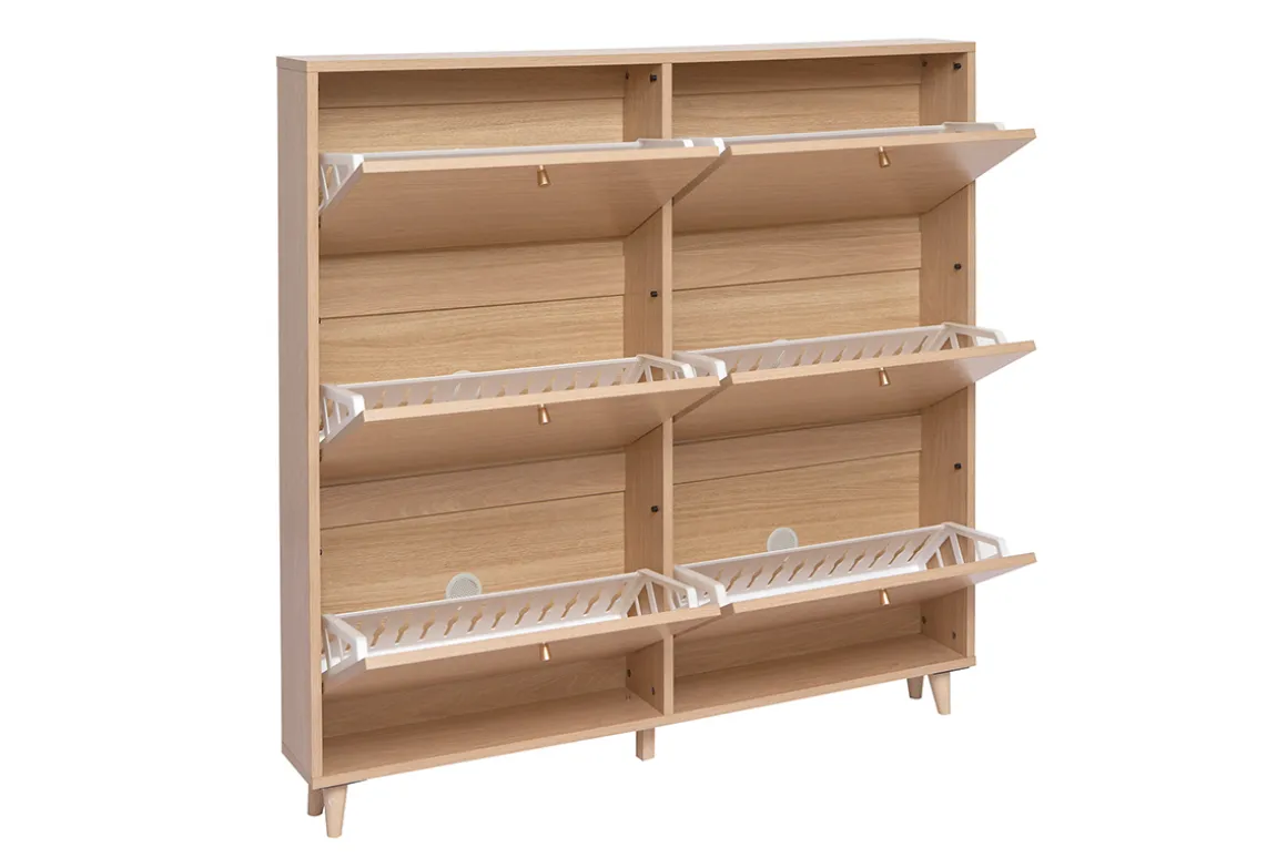 Miliboo Meuble À Chaussures-Meuble à chaussures finition bois clair chêne L126 cm SILVESTRE