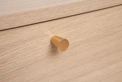 Miliboo Meuble À Chaussures-Meuble à chaussures finition bois clair chêne et métal doré L90 cm SILVESTRE