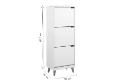 Miliboo Meuble D'entrée|Meuble À Chaussures-Meuble à chaussures scandinave blanc et bois 3 casiers L47 cm MITRAA