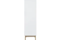 Miliboo Bibliothèque Et Étagère|Bibliothèque Et Étagère-Meuble de rangement haut blanc et bois clair 3 portes L60 cm LEENA