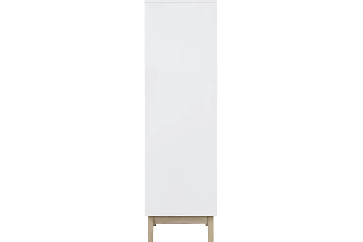 Miliboo Bibliothèque Et Étagère|Bibliothèque Et Étagère-Meuble de rangement haut blanc et bois clair 3 portes L60 cm LEENA
