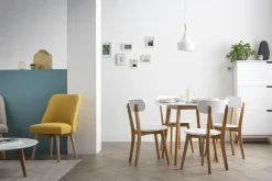 Miliboo Bibliothèque Et Étagère|Bibliothèque Et Étagère-Meuble de rangement haut blanc et bois clair 3 portes L60 cm LEENA