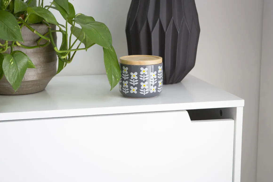 Miliboo Bibliothèque Et Étagère|Bibliothèque Et Étagère-Meuble de rangement haut blanc et bois clair 3 portes L60 cm LEENA