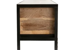 Miliboo Commode|Commode-Meuble de rangement industriel en bois manguier massif et métal noir 3 tiroirs L100 cm ATELIER