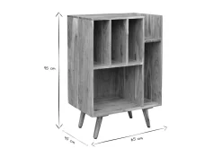 Miliboo Bibliothèque Et Étagère|Bibliothèque Et Étagère-Meuble de rangement vinyles en bois massif L65 cm VIRGILE