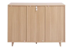 Miliboo Meuble À Chaussures-Meuble d'entrée - meuble de rangements à chaussures finition bois clair chêne et métal doré L110 cm SILVESTRE