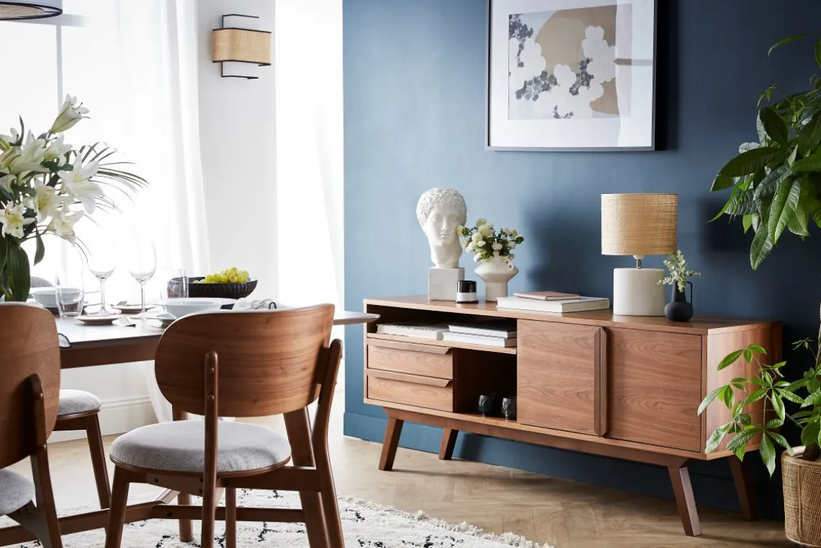 Miliboo Meuble Tv Design-Meuble TV - Buffet vintage bois foncé noyer L160 cm VOLVER