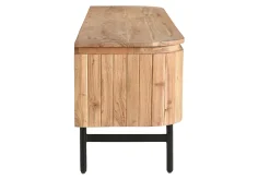 Miliboo Meuble Tv Design-Meuble TV avec rangements en bois massif et métal noir L160 cm NAPOLI