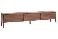 Miliboo Meuble Tv Design-Meuble TV bois foncé noyer 3 tiroirs L180 cm BENJA