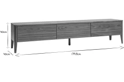 Miliboo Meuble Tv Design-Meuble TV bois foncé noyer 3 tiroirs L180 cm BENJA