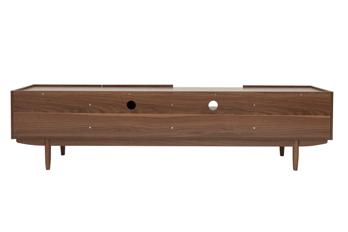 Miliboo Meuble Tv Design-Meuble TV bois foncé noyer 3 portes L180 cm SANAA