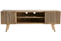 Miliboo Meuble Tv Design-Meuble TV bois manguier massif avec portes coulissantes L140 cm ALBA