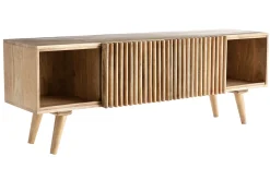 Miliboo Meuble Tv Design-Meuble TV bois manguier massif avec portes coulissantes L140 cm ALBA