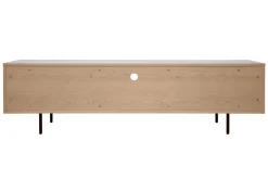 Miliboo Meuble Tv Design-Meuble TV design avec rangements finition bois clair chêne et métal noir L180 cm ALASKA