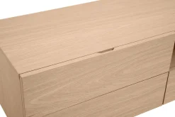 Miliboo Meuble Tv Design-Meuble TV design avec rangements finition bois clair chêne et métal noir L180 cm ALASKA