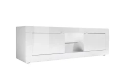 Miliboo Meuble Tv Design-Meuble TV design blanc laqué L180 cm LATTE