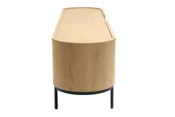 Miliboo Meuble Tv Design-Meuble TV design bois clair et métal noir avec rangements L180 cm SKYE