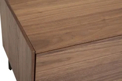 Miliboo Meuble Tv Design-Meuble TV design bois foncé noyer et métal noir 2 portes 2 tiroirs L200 cm BLISS