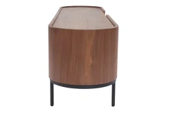 Miliboo Meuble Tv Design-Meuble TV design bois foncé noyer et métal noir avec rangements L180 cm SKYE