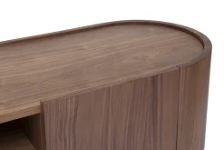 Miliboo Meuble Tv Design-Meuble TV design bois foncé noyer et métal noir avec rangements L180 cm SKYE