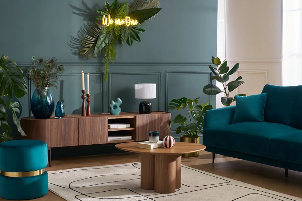 Miliboo Meuble Tv Design-Meuble TV design bois foncé noyer et métal noir avec rangements L180 cm SKYE