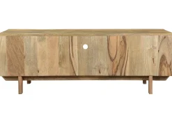 Miliboo Meuble Tv Design-Meuble TV design en bois manguier massif et détails dorés L140 cm ZAIKA