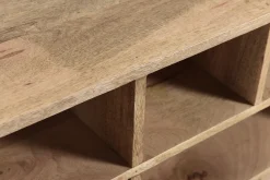 Miliboo Meuble Tv Design-Meuble TV design en bois manguier massif et détails dorés L140 cm ZAIKA