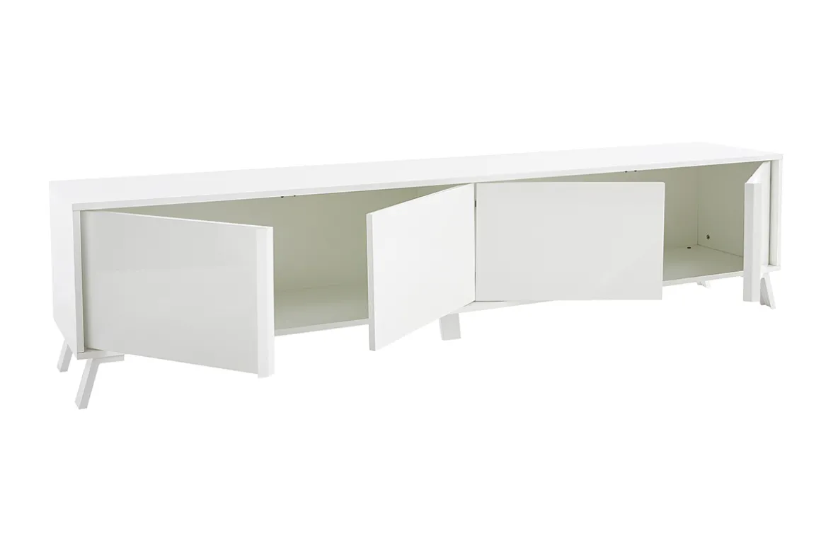 Miliboo Meuble Tv Design-Meuble TV design finition blanc brillant L205 cm NEMA