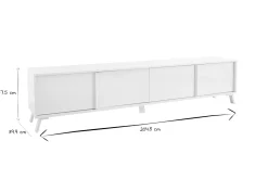 Miliboo Meuble Tv Design-Meuble TV design finition blanc brillant L205 cm NEMA