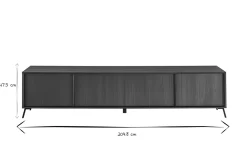 Miliboo Meuble Tv Design-Meuble TV design finition bois noir mat L205 cm NEMA