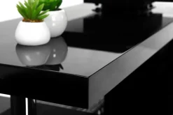 Miliboo Meuble Tv Design-Meuble TV design laqué brillant noir pivotant L255 MAX V2