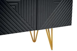 Miliboo Meuble Tv Design-Meuble TV design noir et métal doré L140 cm OZEN