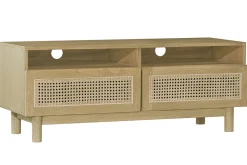 Miliboo Meuble Tv Design-Meuble TV en bois clair et cannage rotin L120 cm GALINA