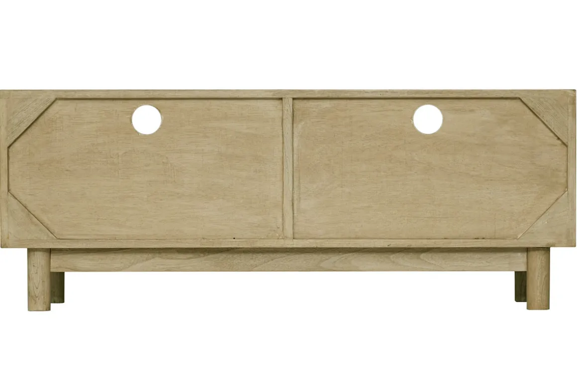 Miliboo Meuble Tv Design-Meuble TV en bois clair et cannage rotin L120 cm GALINA