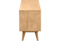 Miliboo Meuble Tv Design-Meuble TV en bois clair manguier massif gravé 2 portes L135 cm RUBIA