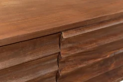 Miliboo Meuble Tv Design-Meuble TV en bois foncé manguier massif et métal noir 3 portes L120 cm ONDA