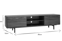 Miliboo Meuble Tv Design-Meuble TV en bois foncé noyer 1portes 2 tiroirs L180 cm SUVA