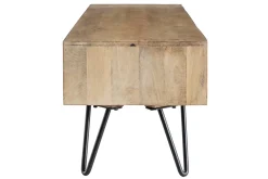 Miliboo Meuble Tv Design-Meuble TV en bois manguier massif et métal noir L150 VIBES