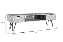 Miliboo Meuble Tv Design-Meuble TV en bois manguier massif et métal noir L150 VIBES